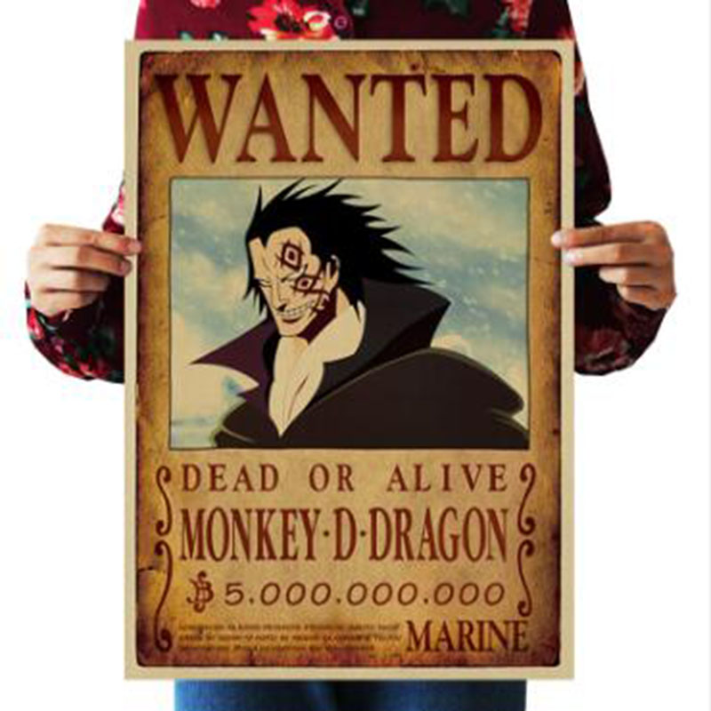 Anime One Piece Vintage Wall Stickers Luffy Chopper Wanted Posters 515x36cm Home Decor - 16