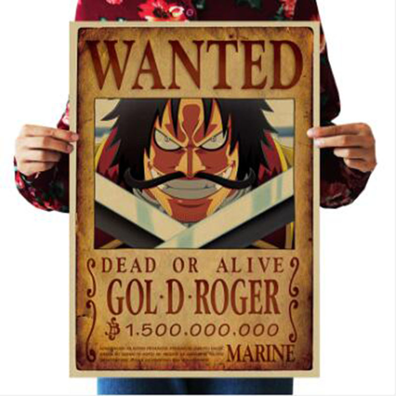 Anime One Piece Vintage Wall Stickers Luffy Chopper Wanted Posters 515x36cm Home Decor - 19