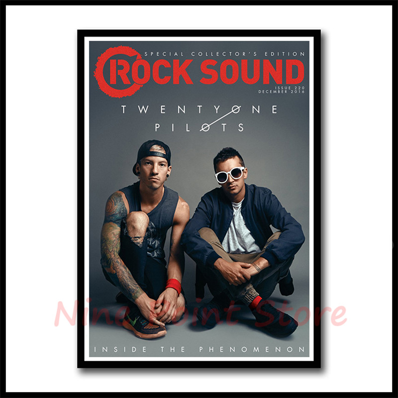 Twenty One Pilots Framed Art Poster White Rock Band Music Decor Coated Paper Prints - 4