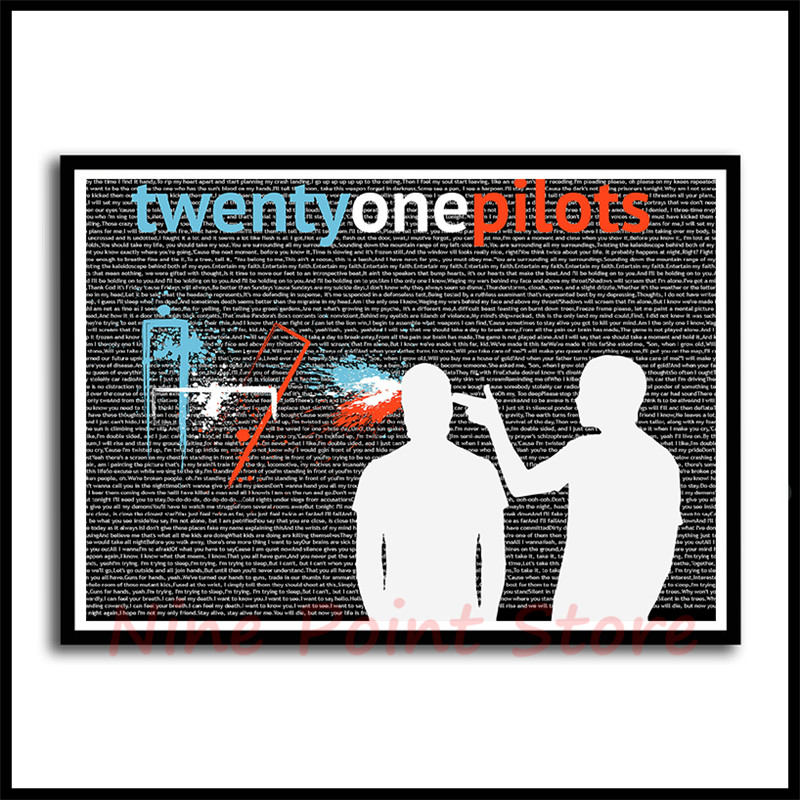 Twenty One Pilots Framed Art Poster White Rock Band Music Decor Coated Paper Prints - 12