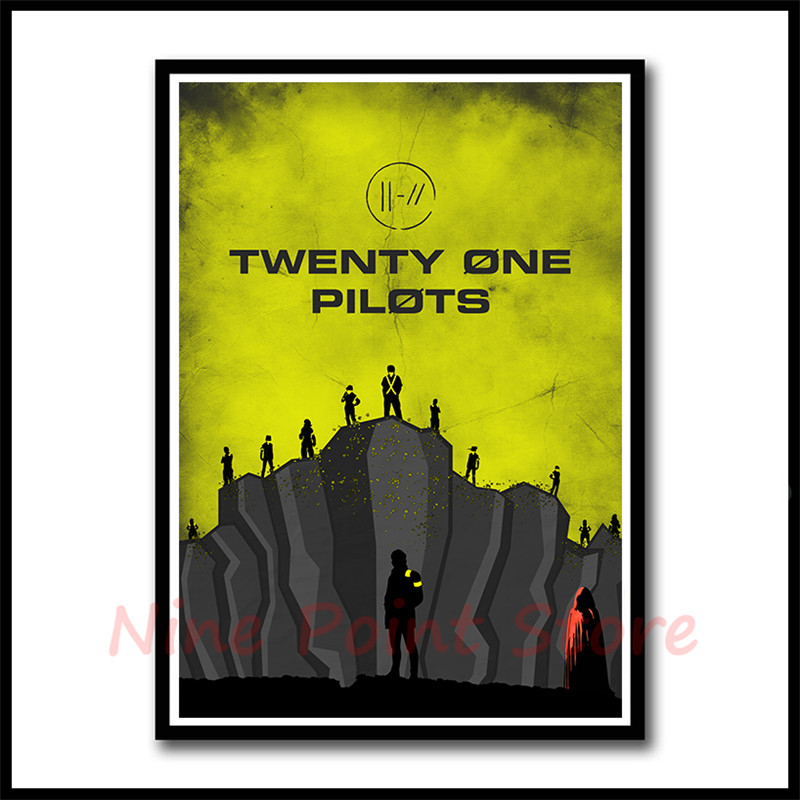 Twenty One Pilots Framed Art Poster White Rock Band Music Decor Coated Paper Prints - 25