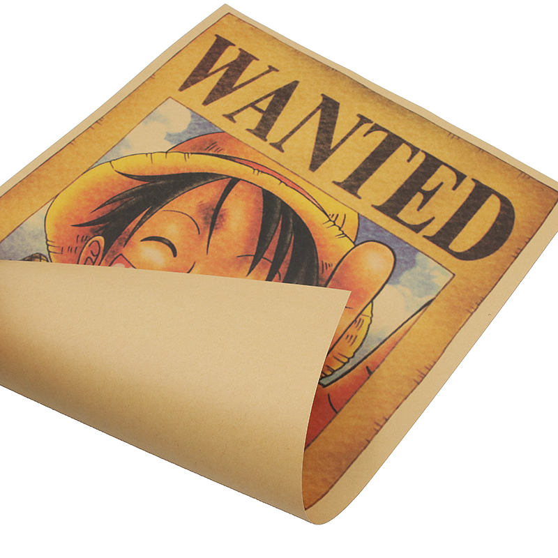Dlkklb Home Wall Stickers One Piece Posters Luffy Wanted Vintage Kraft Paper Anime Paintings 51 X 35cm - 5