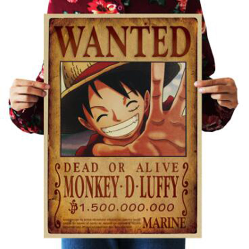 Mling 515x36cm Home Wall Stickers Vintage Paper One Piece Wanted Posters Anime Luffy Chopper - 2