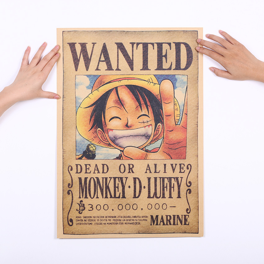 Tie Home Wall Stickers Vintage Paper Anime Poster One Piece Posters Luffy Wanted - 3