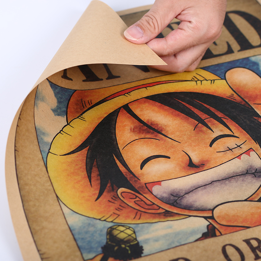 Tie Home Wall Stickers Vintage Paper Anime Poster One Piece Posters Luffy Wanted - 5