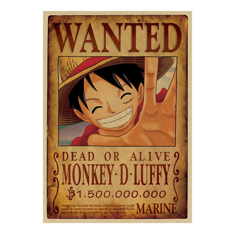 One Piece Wall Stickers Vintage Paper Home Wanted Posters Anime Luffy Chopper 5035cm - 5