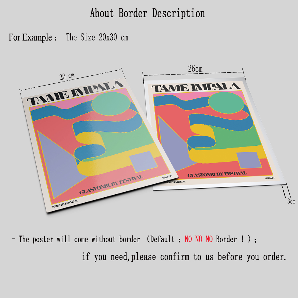 Tame Impala At Glastonbury Gig Poster Vintage Colorful Canvas Painting Retro Wall Pictures For Living Room Home Decor No Frame - 4