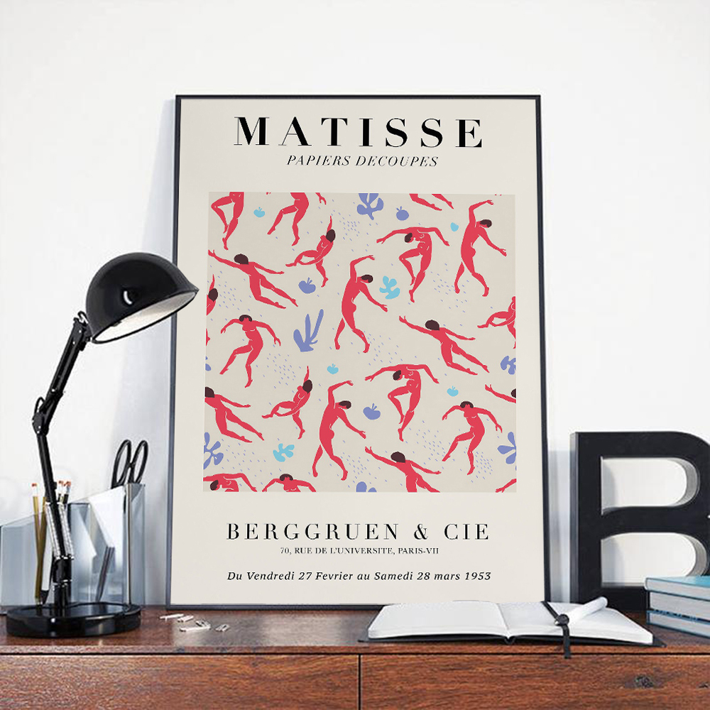 Henri Matisse Abstract Painting Minimalist Illustration Wall Art Canvas Prints Vintage Poster Beige Picture For Living Room - 3