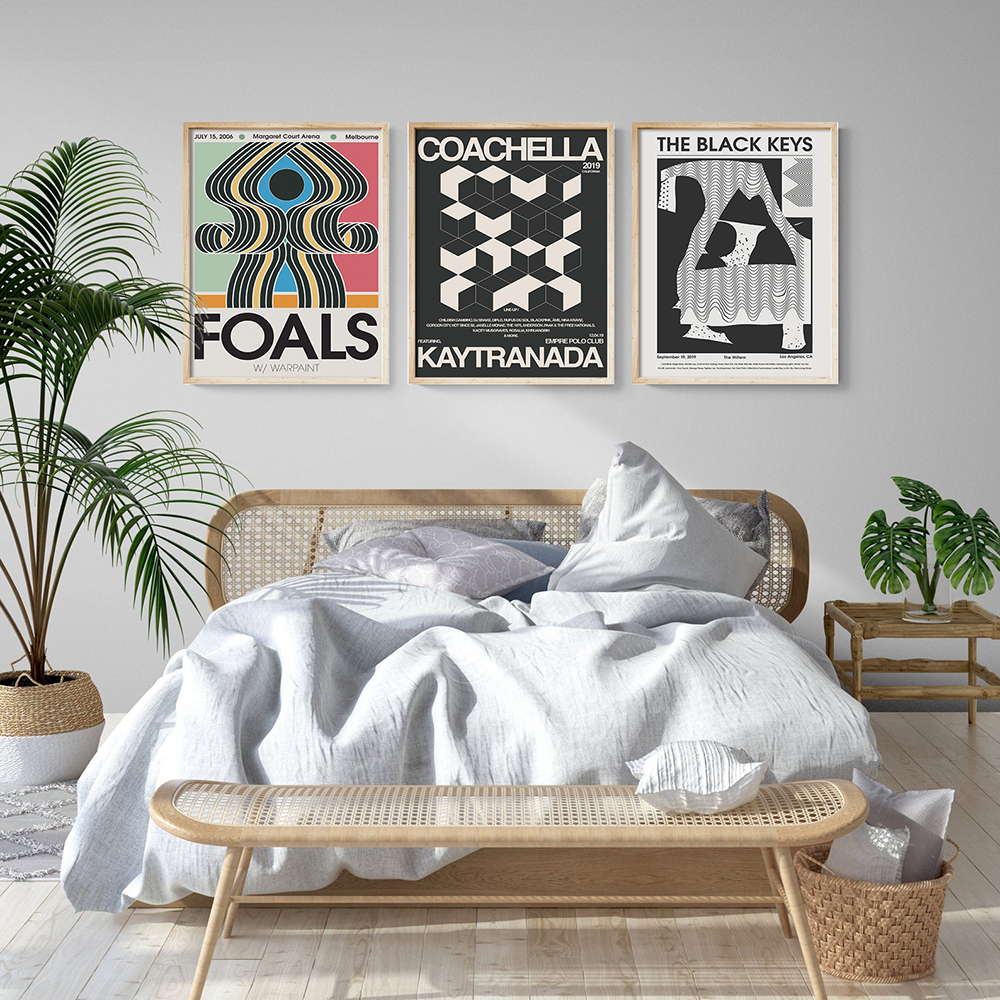 Tame Impala At Glastonbury Gig Poster The Black Keys Vintage Colorful Canvas Painting Wall Pictures For Living Room Home Decor - 4