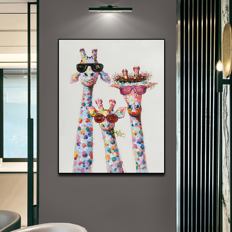 Colorful Giraffe Animal Family Poster Painting Cuadros For Kid Wall Art Picture Living Room Home Decor Posters Oil - 3