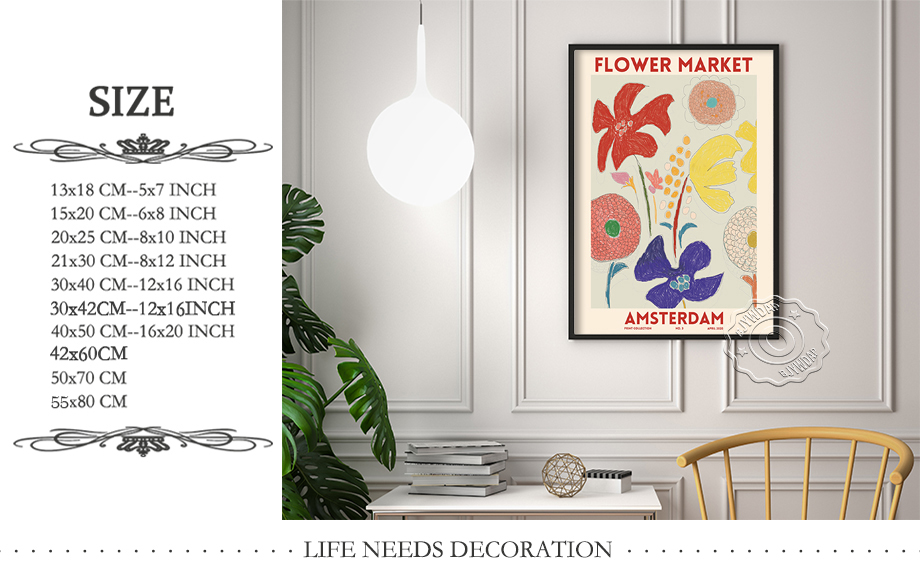 Vintage Amsterdam Flower Market Watercolor Oil Canvas Poster Botanical Floral Prints For Home Decor - 1 Vintage Amsterdam Flower Market Watercolor Oil Canvas Poster Botanical Floral Prints For Home Decor - 1