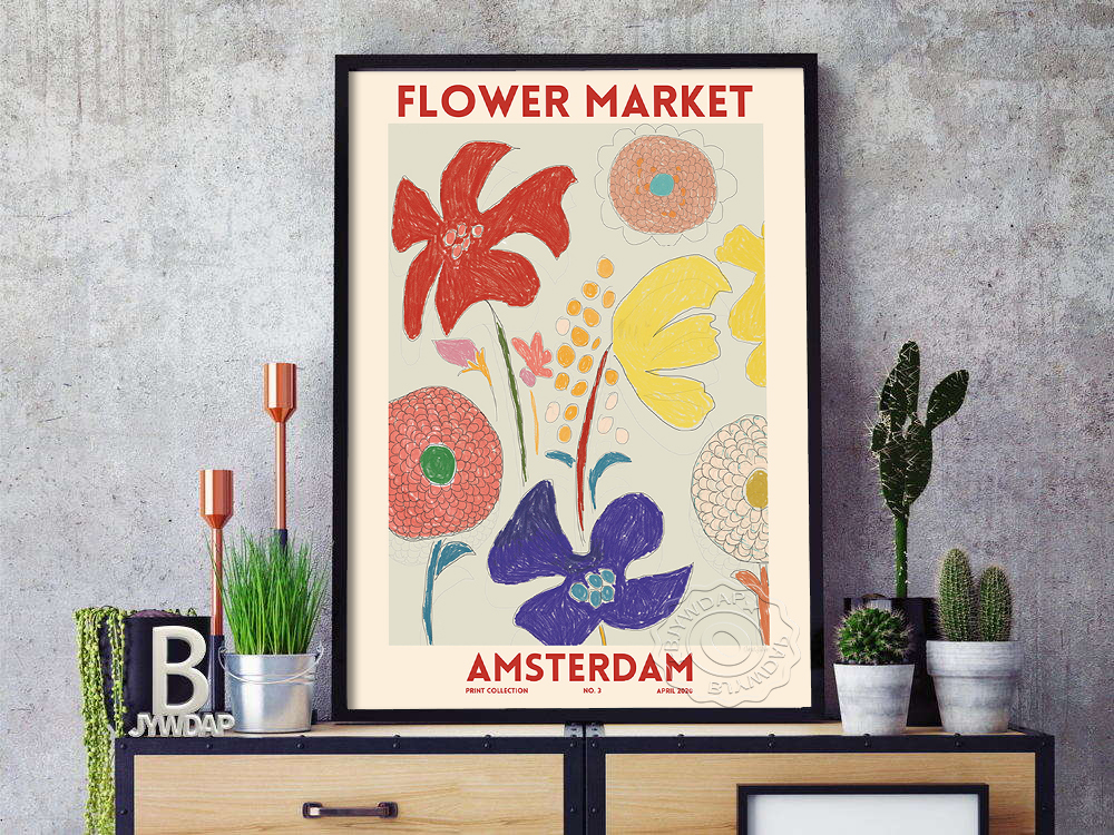 Amsterdam Flower Market Canvas Painting Poster Vintage Watercolor Oil Floral Botanical Prints Home Room Decor - 6