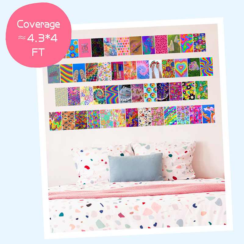 50pcs Bright Aesthetic Picture For Wall Collage Kits Warm Color Dorm Poster Room Bedroom Decor Women Art Prints - 5