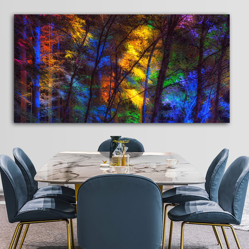 Wall Art Large Size Colorful Forest Trees Canvas Poster Prints Modern For Living Room Home Decorative Picture - 4