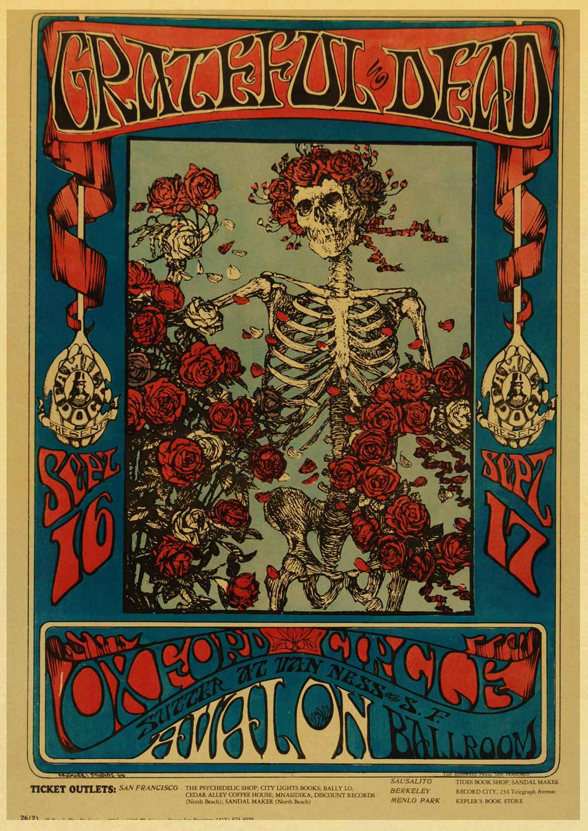 Grateful Dead Vintage Posters Wall Stickers Retro Poster Prints High Definition For Living Room Home Decoration - 4