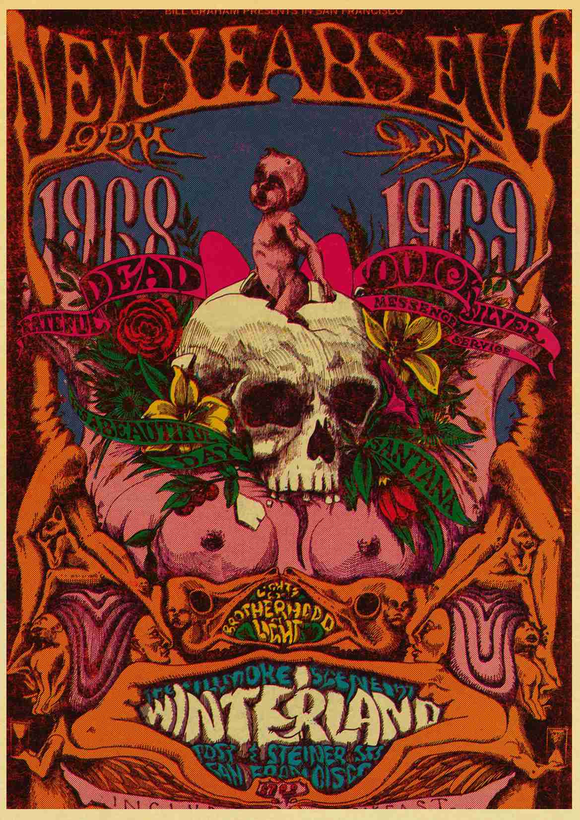 Grateful Dead Vintage Posters Wall Stickers Retro Poster Prints High Definition For Living Room Home Decoration - 5