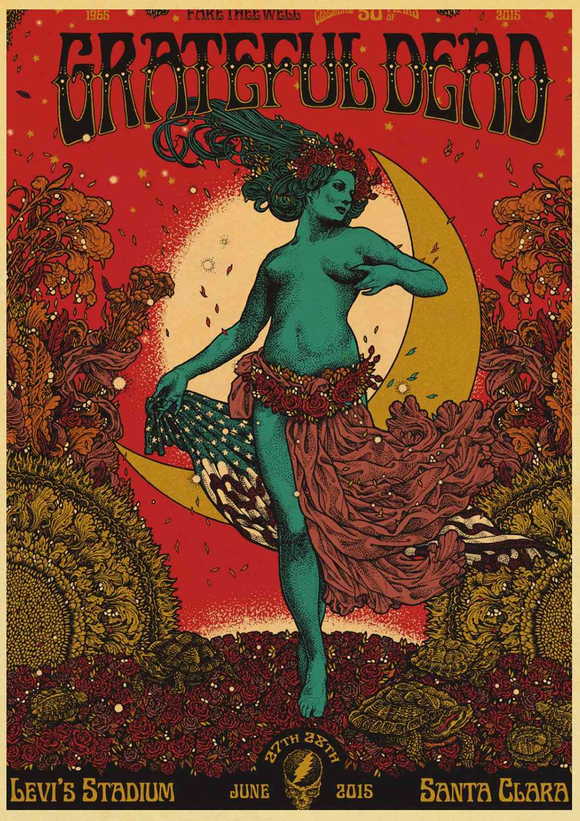 Grateful Dead Vintage Posters Wall Stickers Retro Poster Prints High Definition For Living Room Home Decoration - 6