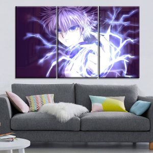 5 Piece Hunter X Animation Poster Home Decor Boy Room Wall Canvas Print Killua Zoldyck Lightning Painting - 2