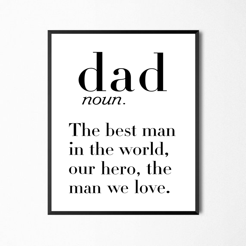 Dad Mom Home Definition Canvas Wall Art Black White Modern Painting Funny Quote Poster Print - 14