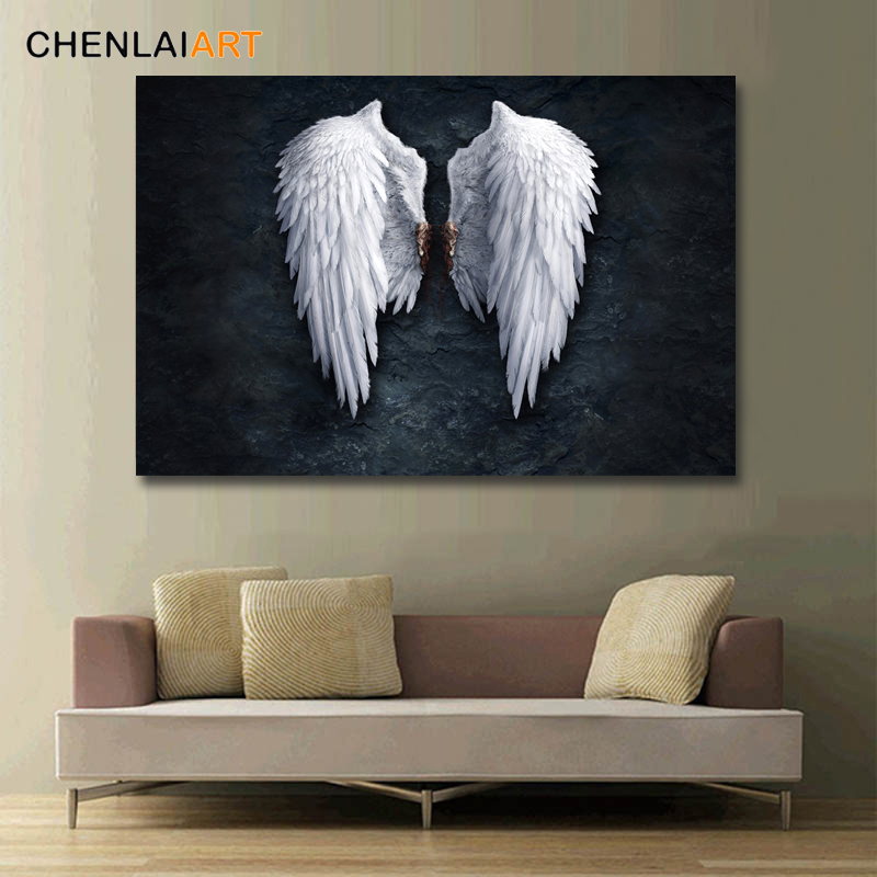 Anime Angel Wings Wall Art Canvas Print Modern Feather Imagery Living Room Poster Without Frame - 3