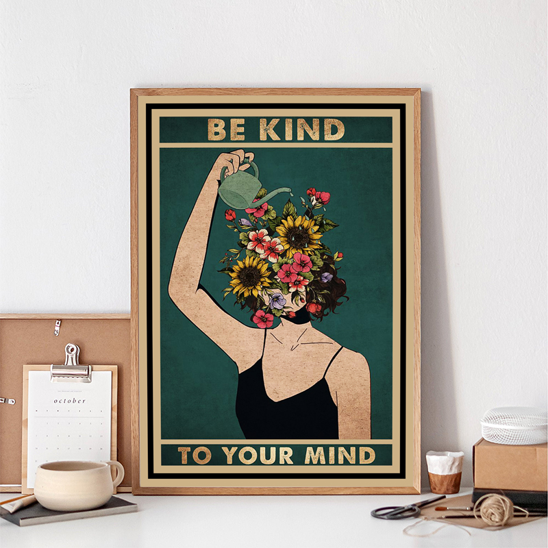 Mental Be Kind To Your Mind Health Posters And Prints Wall Decoration Vintage Art Picture Canvas Painting Home Decor - 3