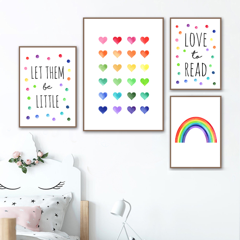 Watercolor Rainbow Alphabet Paintings Playroom Decor Educational Poster Kids Wall Art Canvas Prints Neutral Nursery Decoration - 4