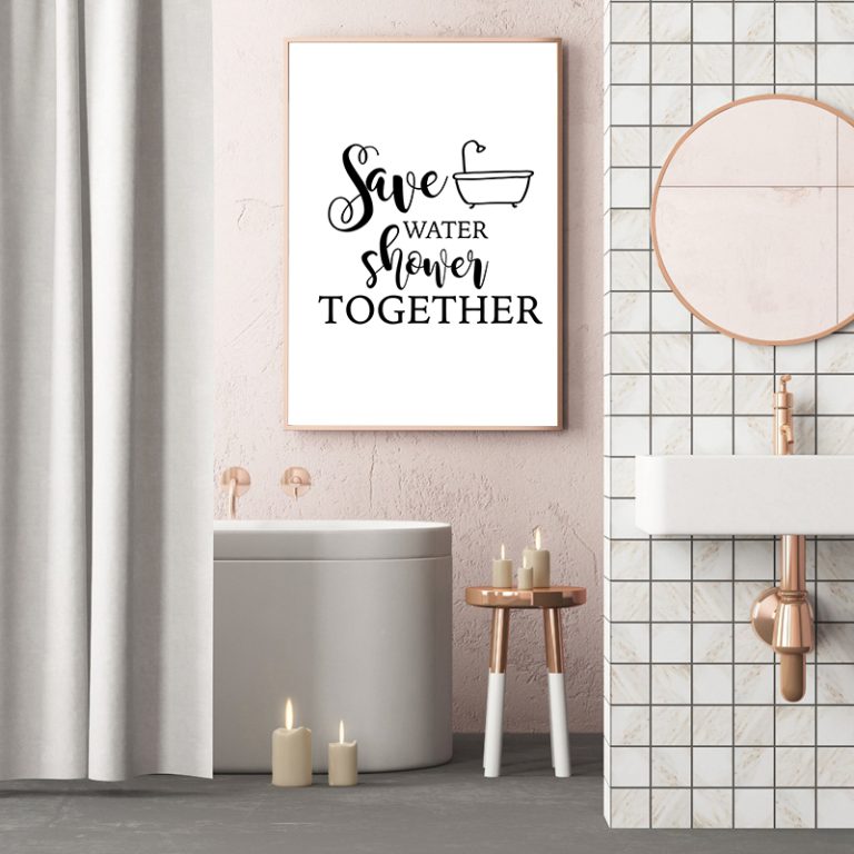 Canvas Painting Prints Bathroom Letter Quotes Poster Nordic Style