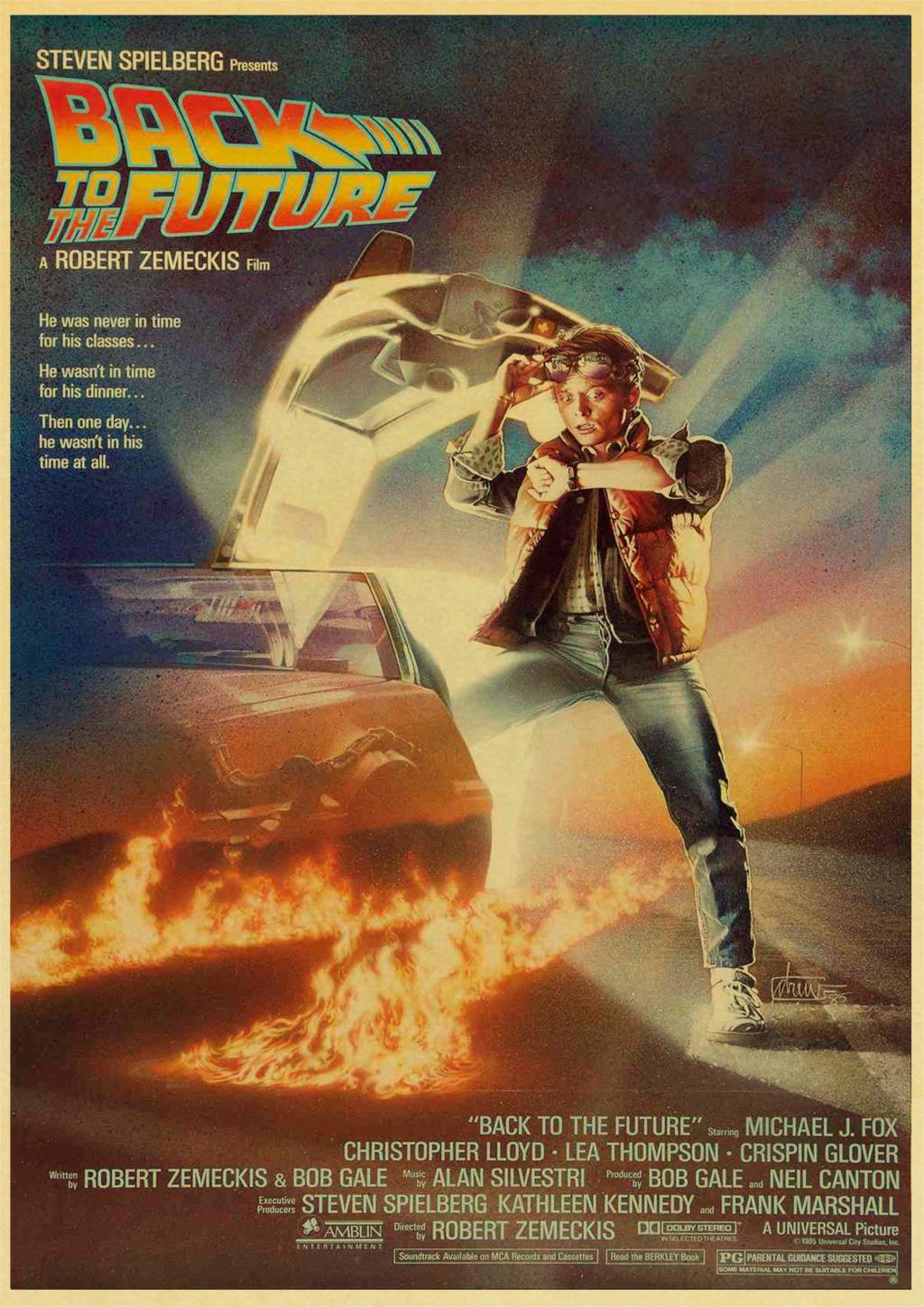 Classic Movie Back To The Future Vintage Posters For Home Bar Living Decor Kraft Paper Poster Wall Sticker - 2
