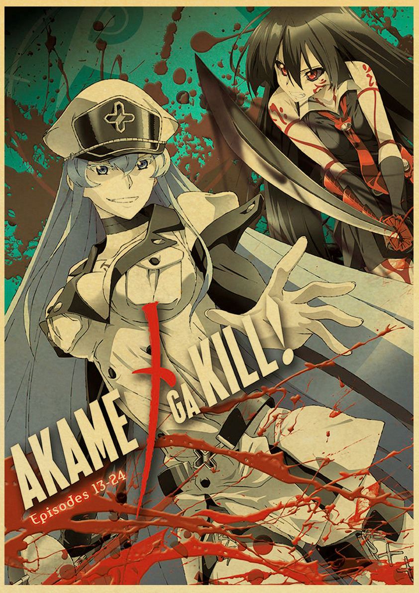 Japanese Anime Akame Ga Kill Poster Vintage Wall Picture For Home Room Decor Retro Art Painting - 5