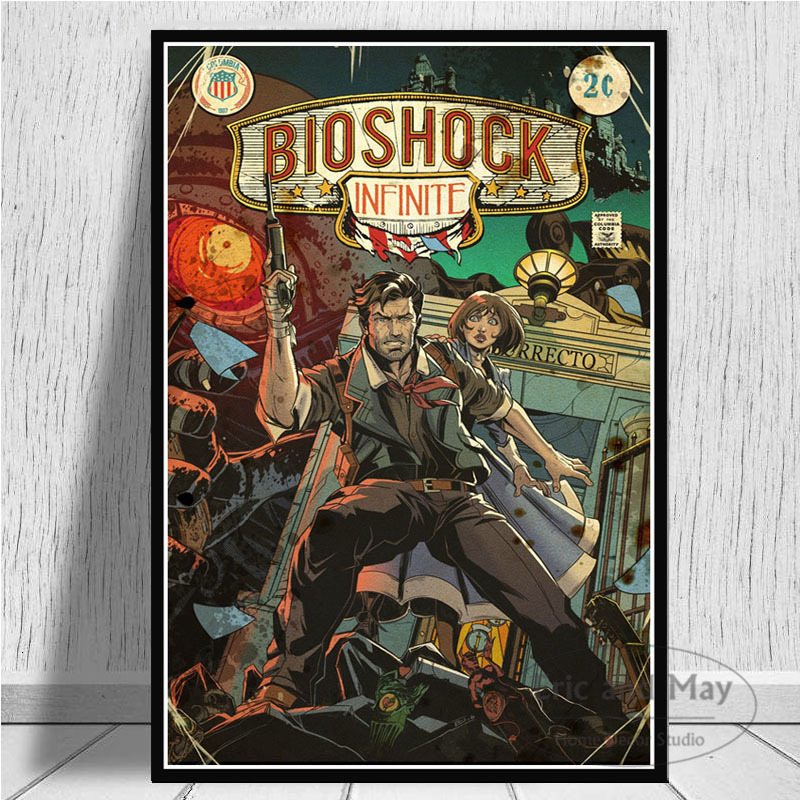 Bioshock Rapture Video Game Retro Canvas Painting Posters And Prints Wall Art Picture Vintage Decorative Home Decor Quadro - 2