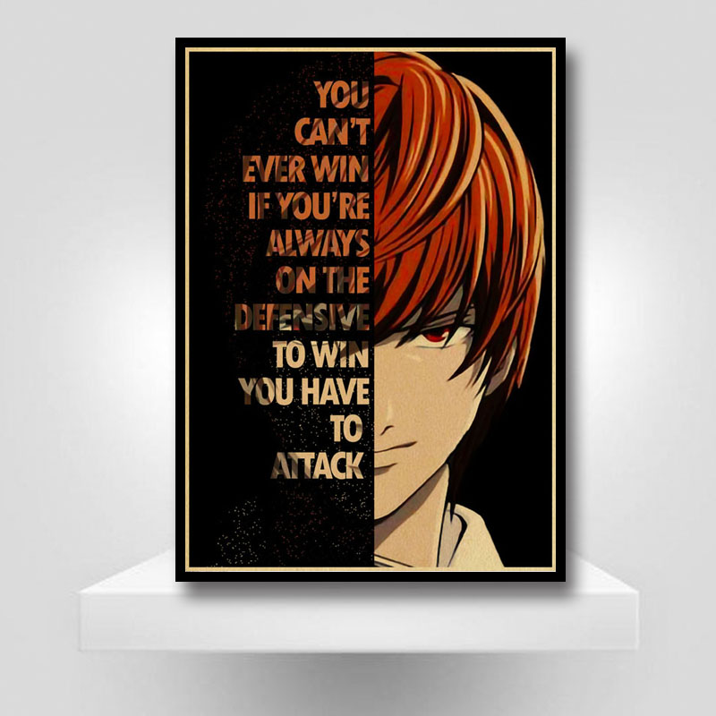 Vintage Quote Poster Classic Anime Finger Posters Kraft Paper Text Art Painting For Home Decor Bar Cafe Bedroom Decoration - 6