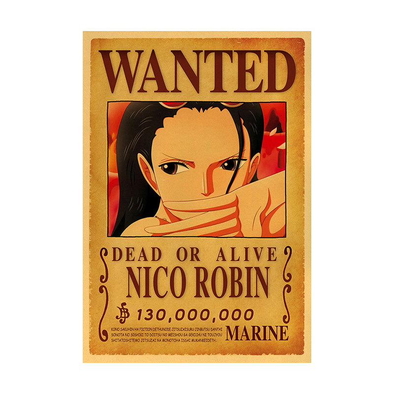 Classic Anime Vintage Poster Luffy Zoro Wanted Room Decor Stickers Wall Art Kraft Paper - 4