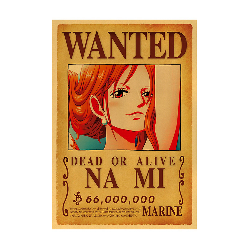 Classic Anime Vintage Poster Luffy Zoro Wanted Room Decor Stickers Wall Art Kraft Paper - 5