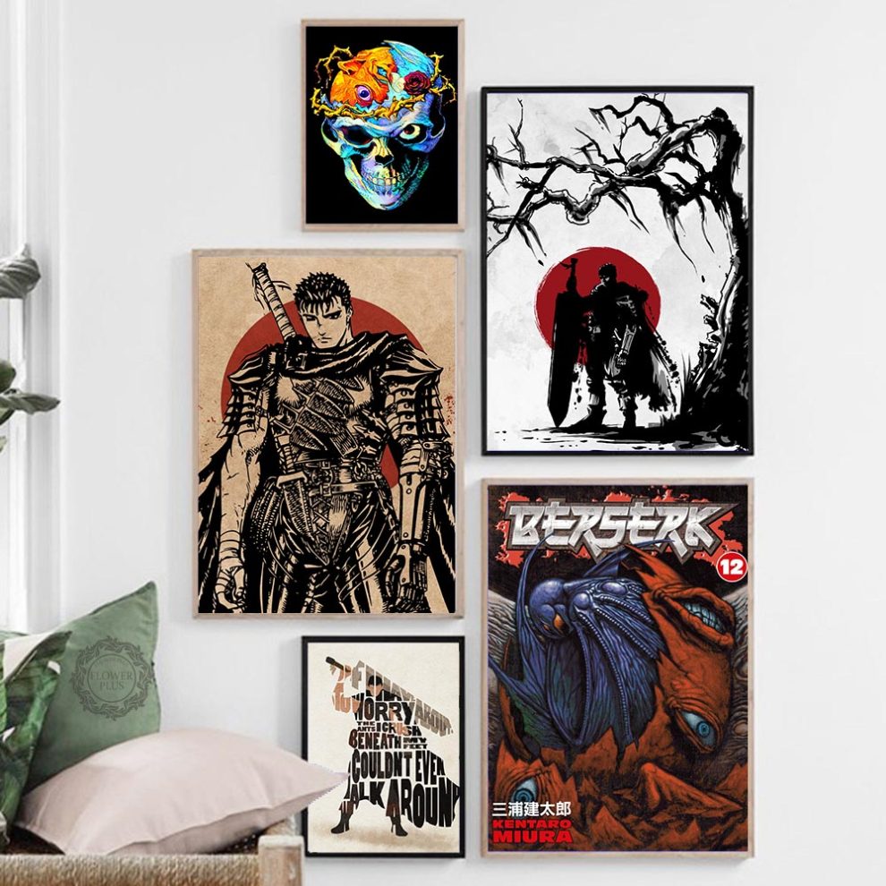 Berserk Anime Poster Japanese Wall Art Canvas Room Decorative Prints