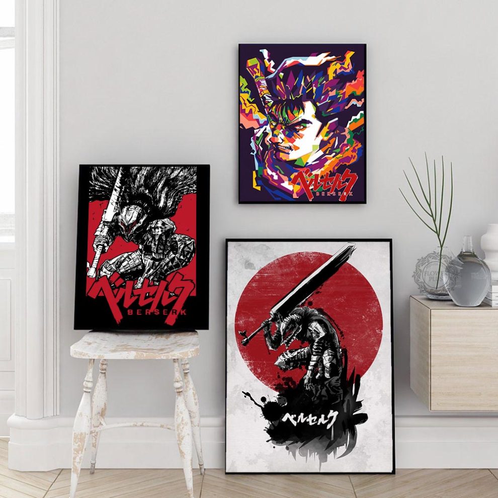 Berserk Anime Poster Japanese Wall Art Canvas Room Decorative Prints