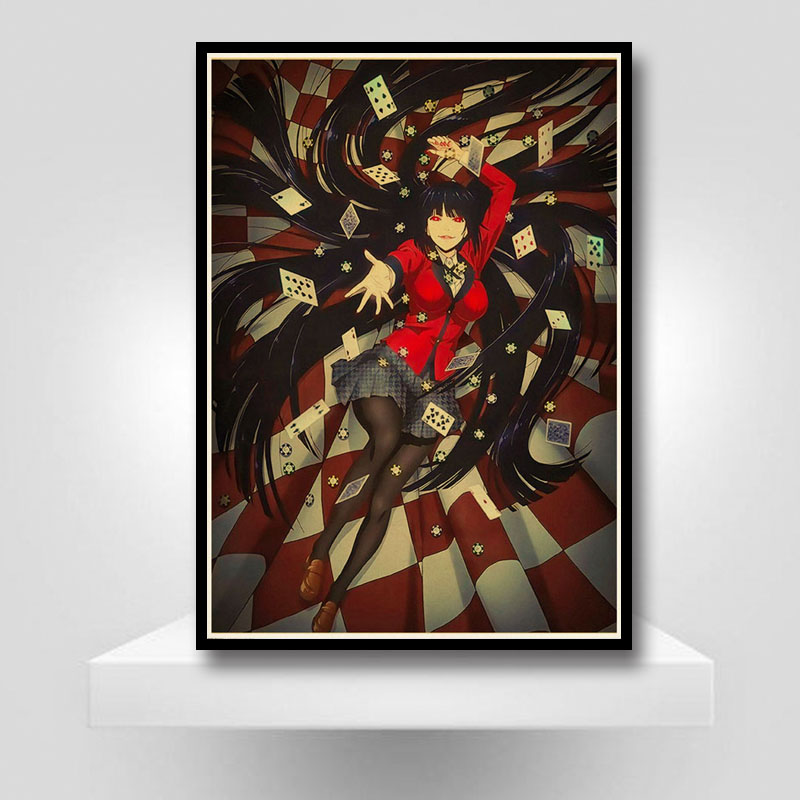 Vintage Anime Tv Poster Aesthetic Kakegurui Retro Wall Art Stickers Decor For Home Room Cafe Bar Painting Decals - 5