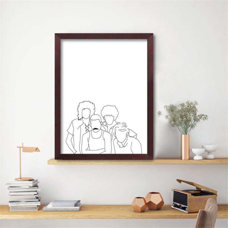 Freddie Mercury Minimalist Black White Canvas Wall Art For Queen Fans