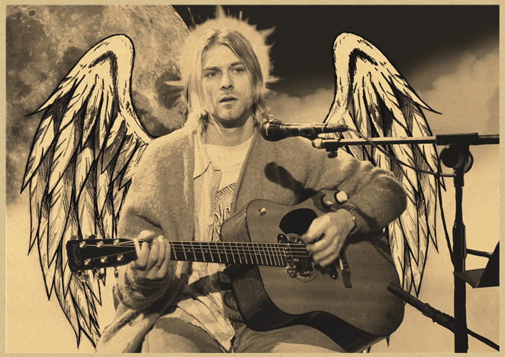 Vintage Band Poster Rock Singer Kurt Cobain Kraft Paper Posters Room Bar Cafe Decoration Painting Home Wall Art Picture - 4