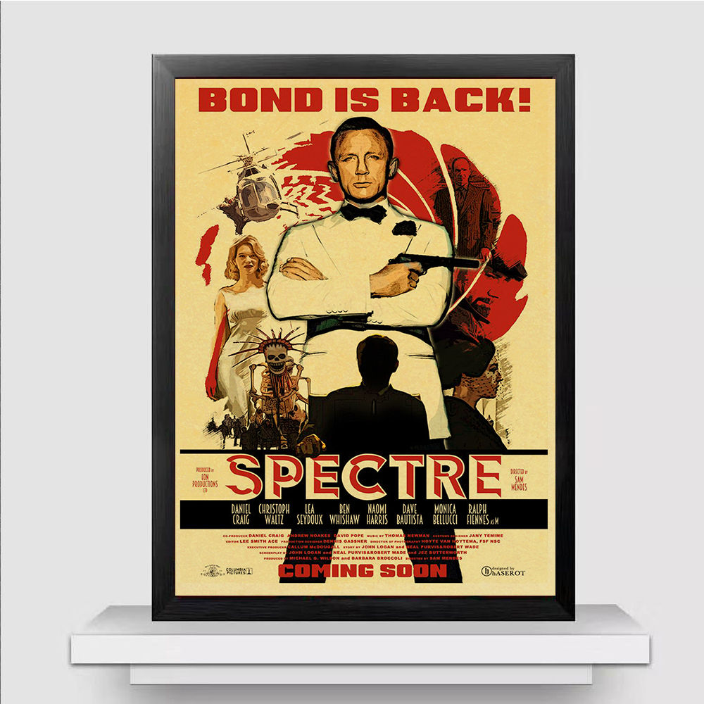 British Legend James Bond 007 Vintage Poster Movie Retro Kraft Paper Wall For Home Decoration Room Bar Painting - 4