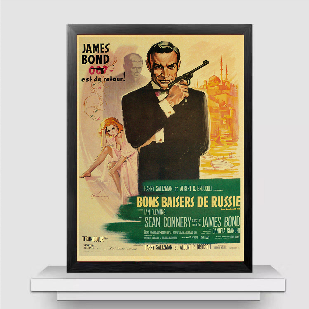 British Legend James Bond 007 Vintage Poster Movie Retro Kraft Paper Wall For Home Decoration Room Bar Painting - 5