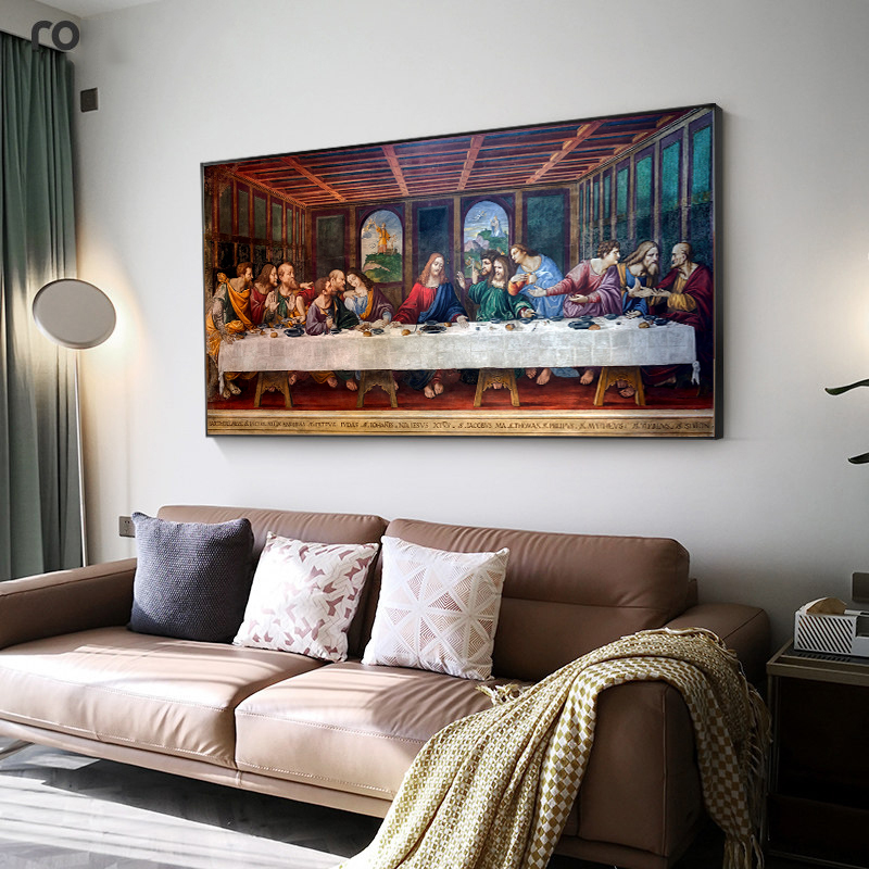 Colored Last Supper Jesus Canvas Painting Print Wall Art Picture For Living Room Home Decor Decoration Frameless - 2
