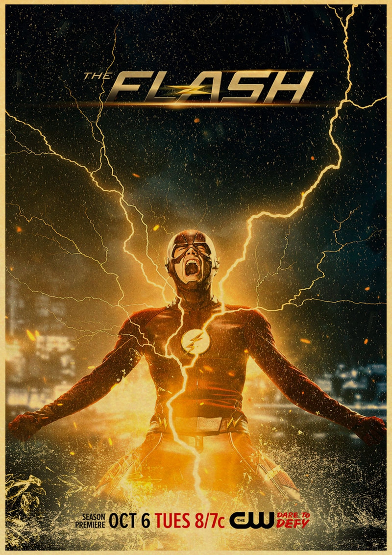 Comics Tv Series The Flash Poster Kraft Paper Print Wall Art Painting Home Decor Vintage Sticker 42x30cm - 6
