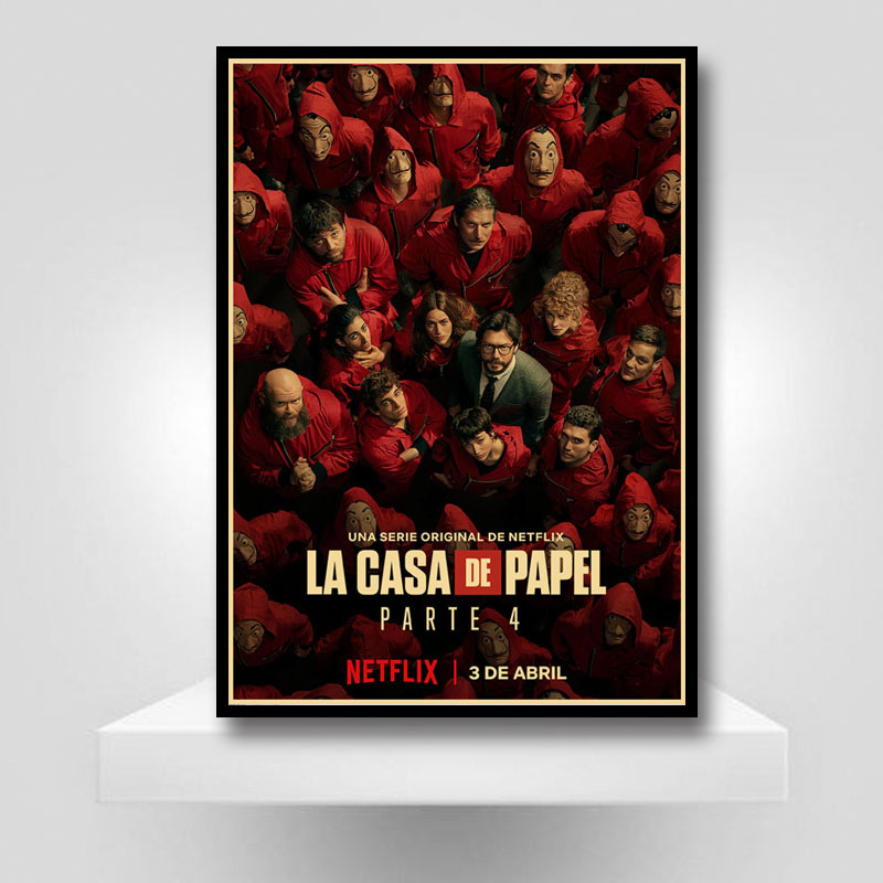 Retro La Casa De Papel Money Heist Posters Kraft Paper Tv Play Vintage Poster Home Decor Room Art Painting Bar Cafe Wall Sticker - 5