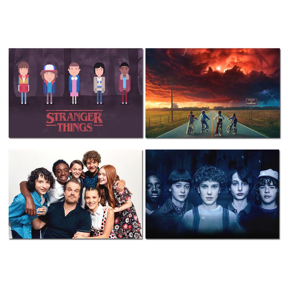 Stranger Things Posters Season 3 2 1 4 Vintage Tv Movie Prints Living Stickers Bedroom Decor 40x60 50x75cm Silk Canvas Wall Art - 3