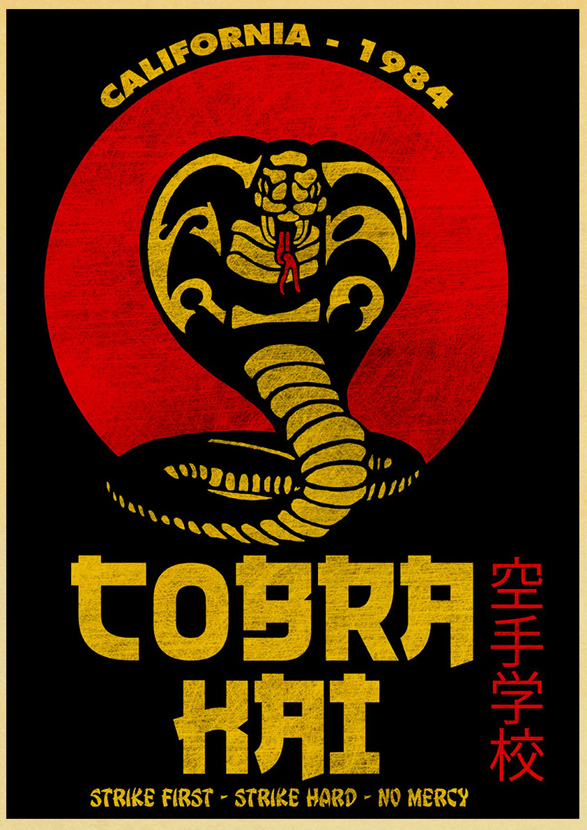 Vintage Tv Series Cobra Kai Retro Poster Wall Art Stickers Decor For Home Room Cafe Bar Painting Decals - 3