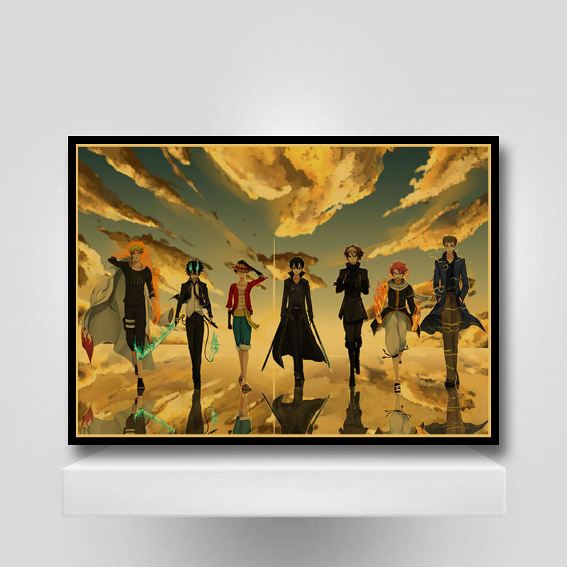 Japanese Manga Characters Heroes Poster Aesthetic Living Room Home Bar Wall Art Decor Vintage Anime Posters - 5