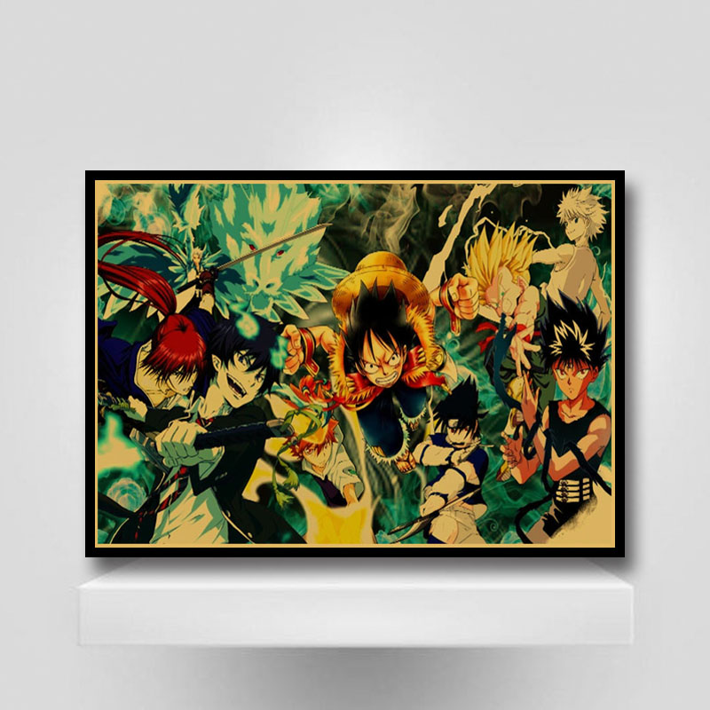 Japanese Manga Characters Heroes Poster Aesthetic Living Room Home Bar Wall Art Decor Vintage Anime Posters - 6