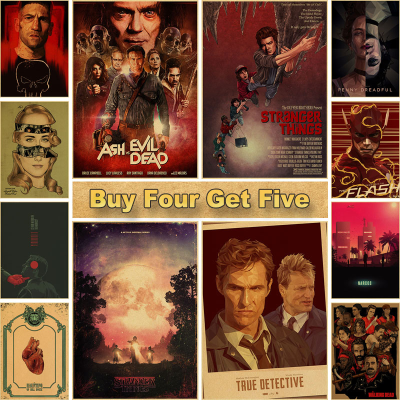 Tv Show Stranger Things West World Movie Vintage Poster Room Decor Painting Cafe Hotel Bar Wallpaper Decoration Posters - 2