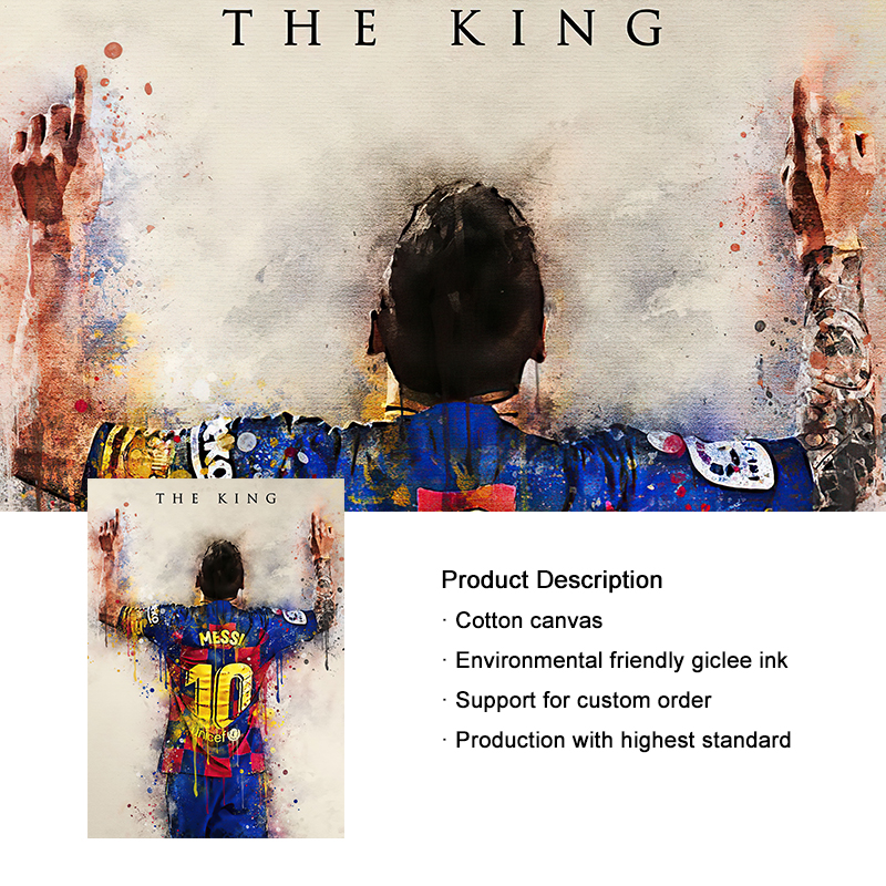 Abstract Football Star King Messi Watercolor Poster Prints Canvas Painting Wall Art Pictures For Home Decoration Cuadros - 5