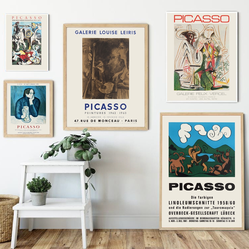 Vintage Picasso Exhibition Abstract Canvas Print Modern Museum Gallery Wall Art For Home Decor - 2